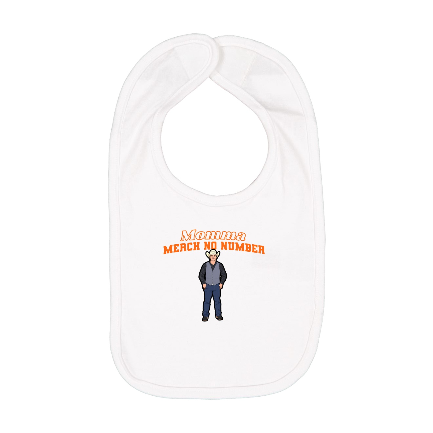 Infant Bib — Name Arch in White