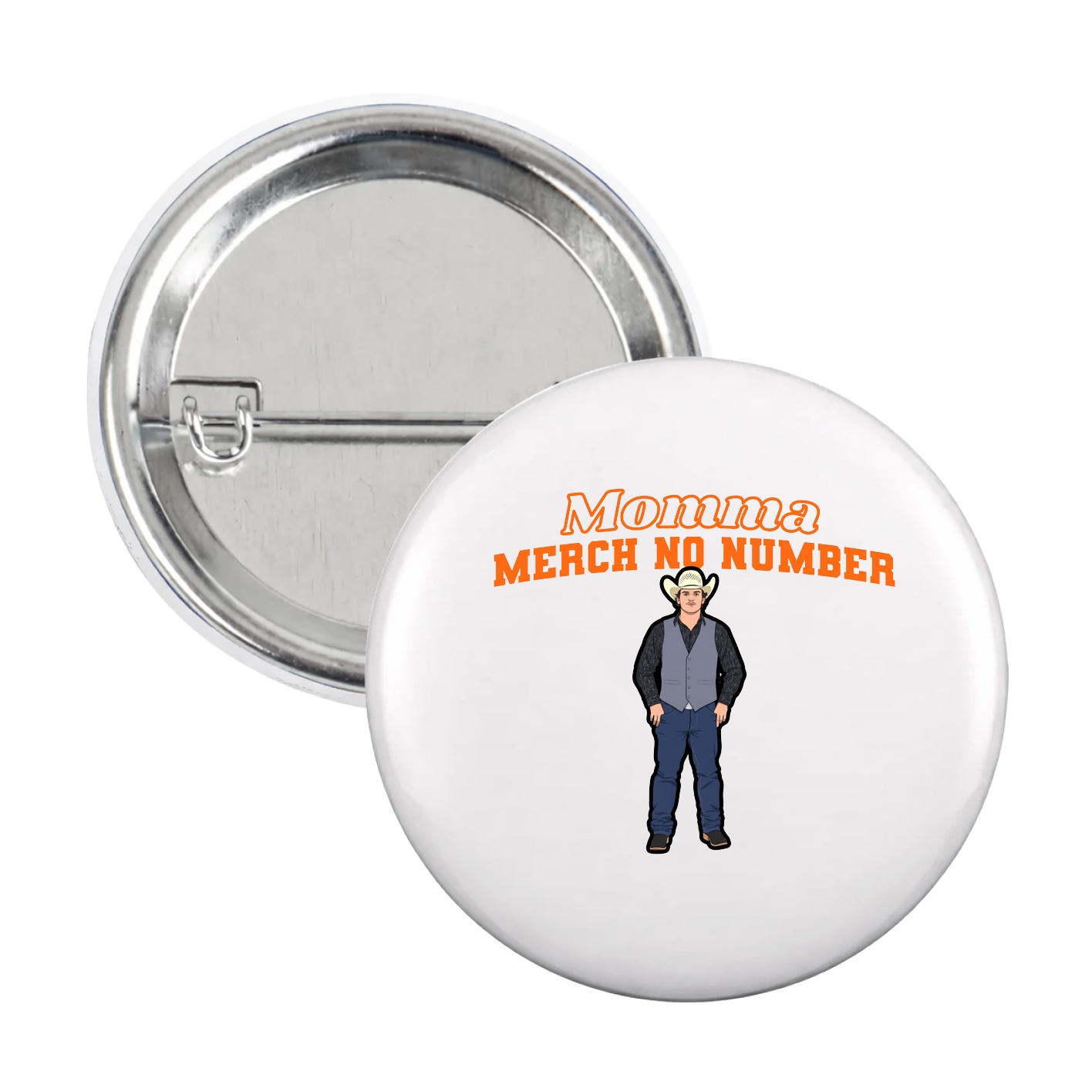 Game Day Button — Name Arch in White