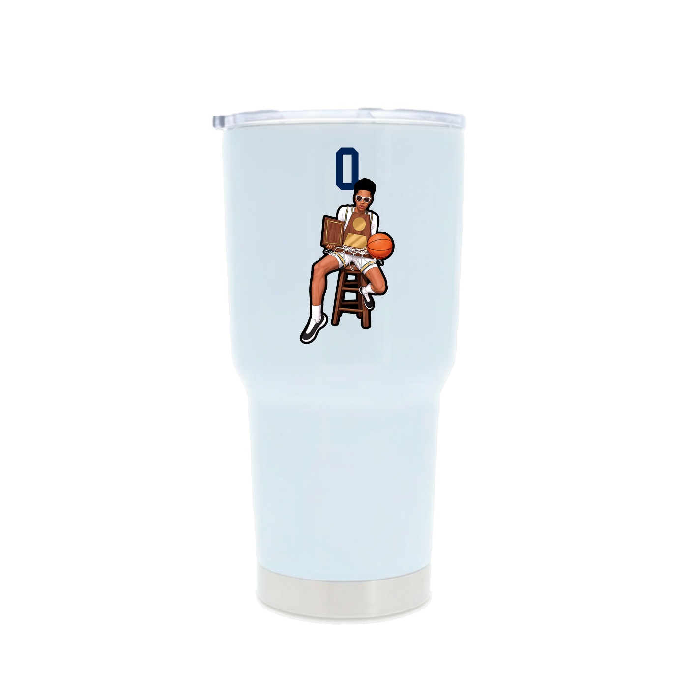 30oz Stainless Steel Tumbler — Number Top in White