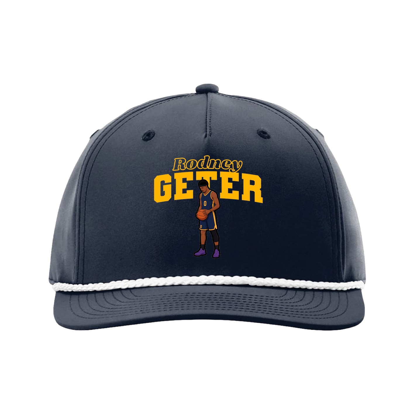 Five-Panel Classic Rope Cap — Name Arch in Navy