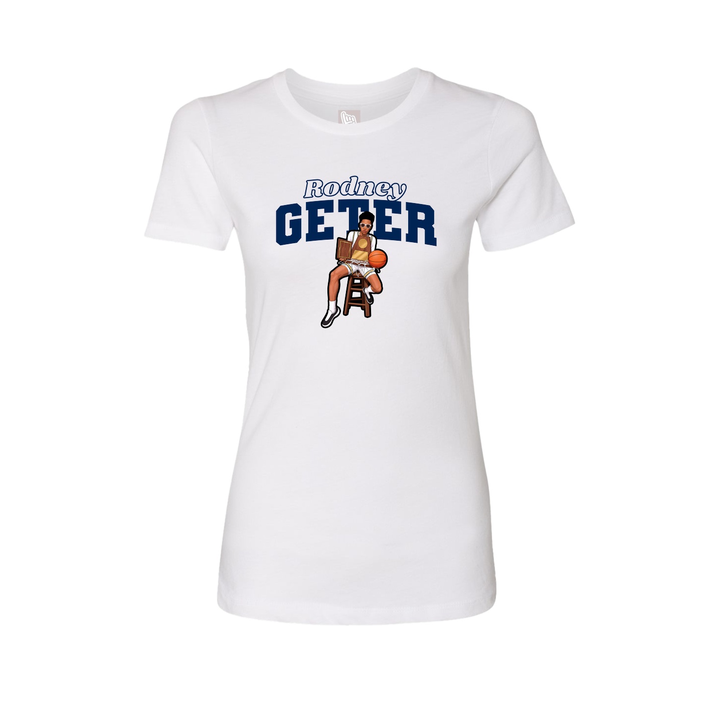 Fitted Women's Tee — Name Arch in White