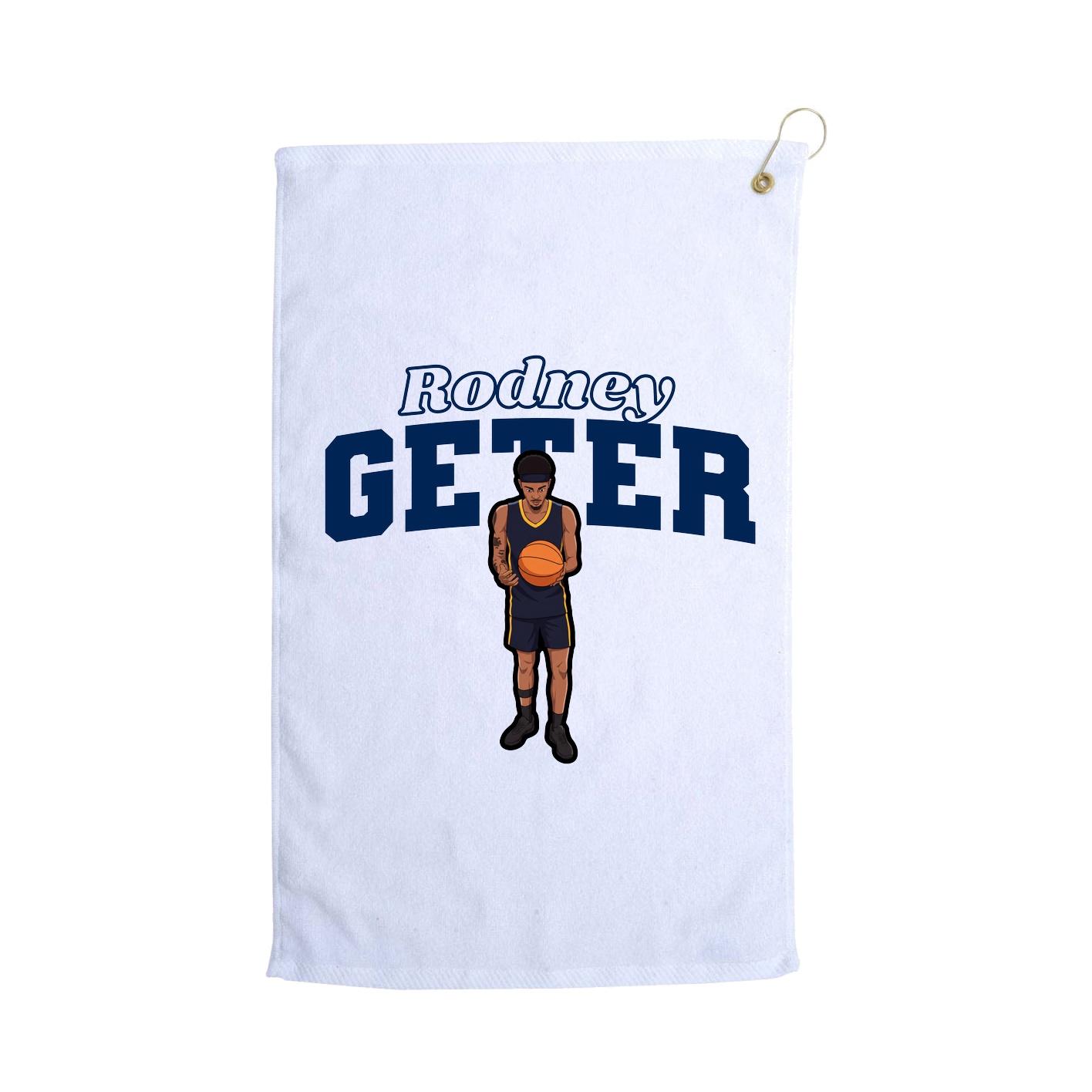 Golf Towel — Name Arch in White