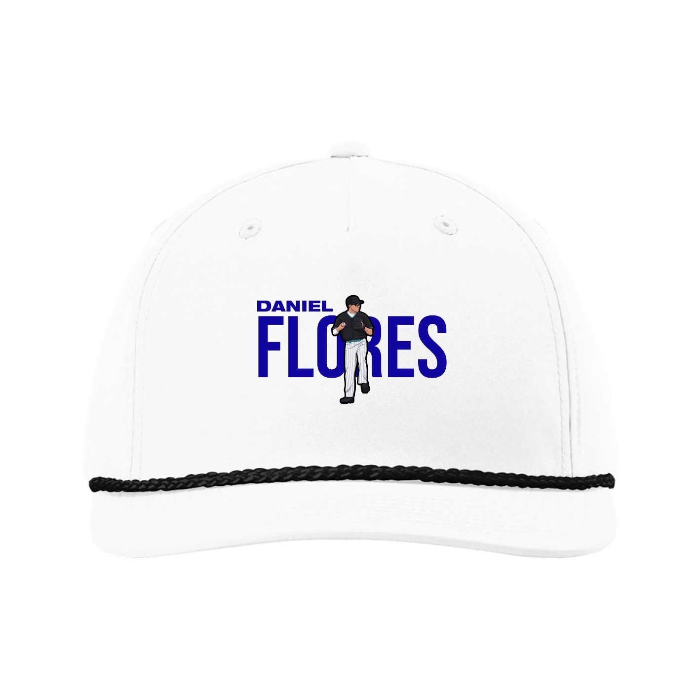Five-Panel Classic Rope Cap — Player Name in White
