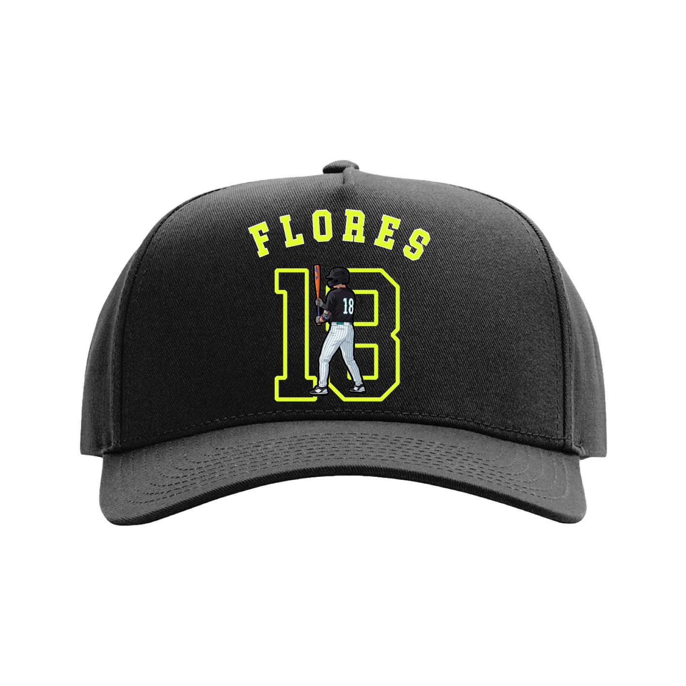 Full Fabric Five-Panel Champ Cap — Shirsey Arch in Black