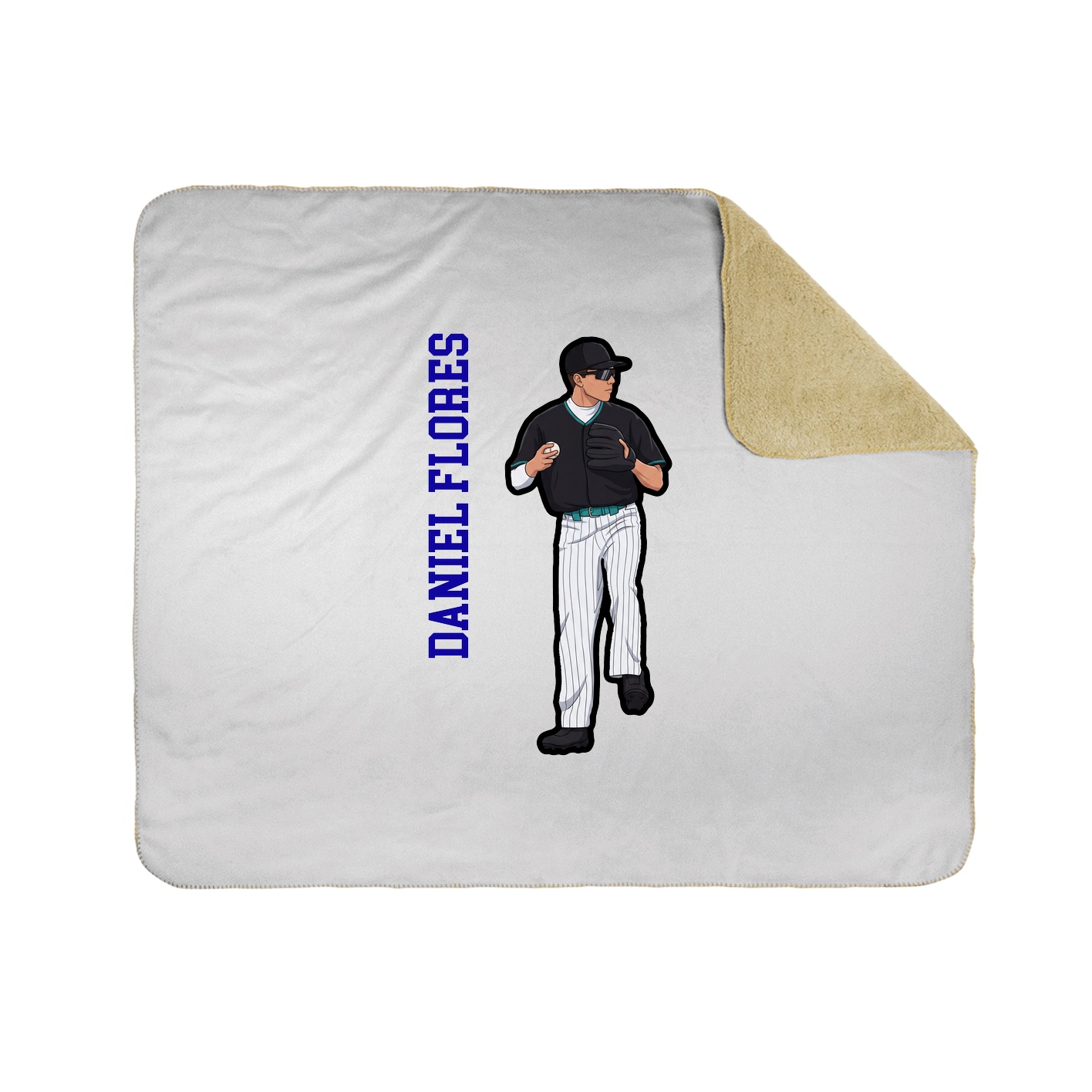 Throw Blanket — Name Vertical in White