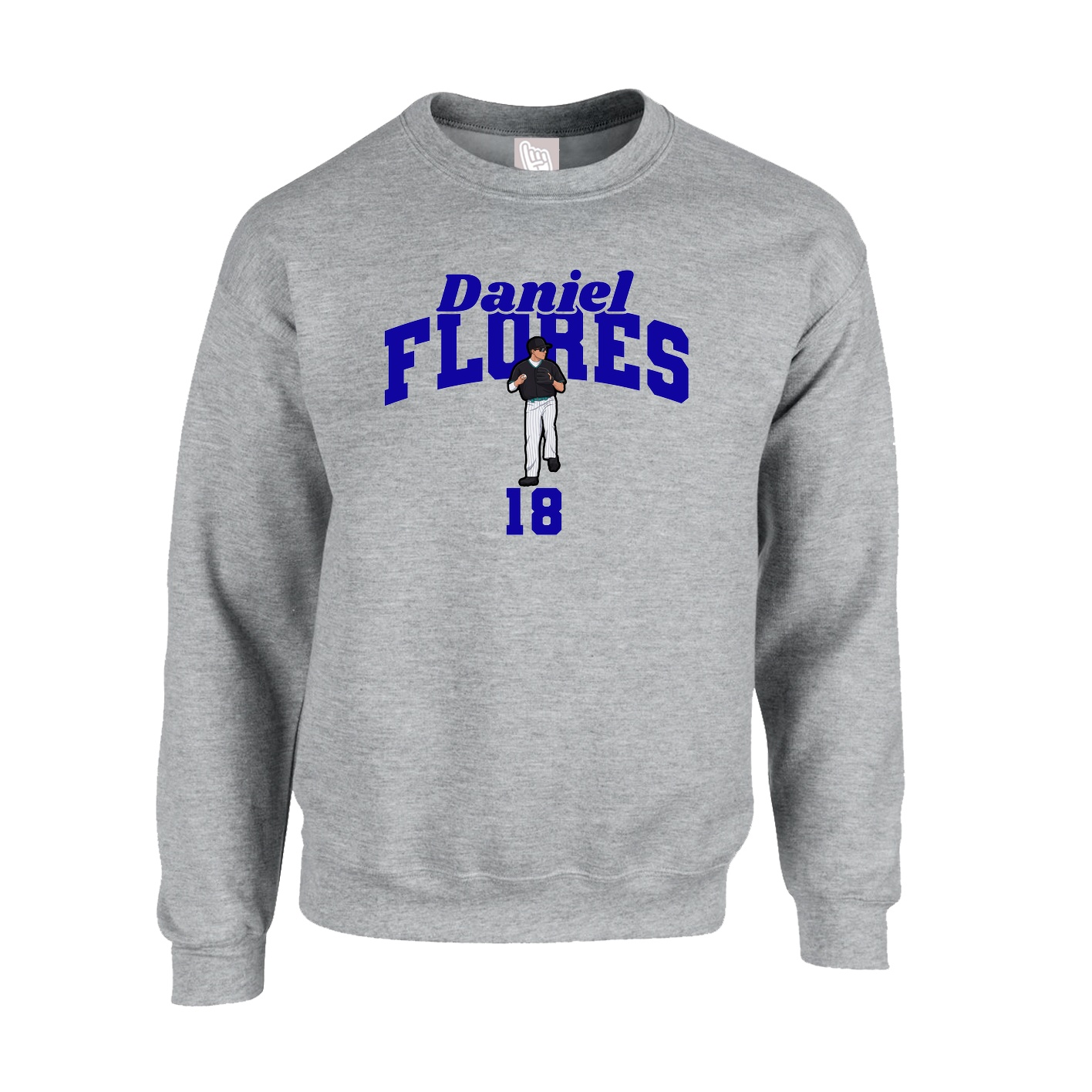 Fleece Crew — Signature Arch in Grey