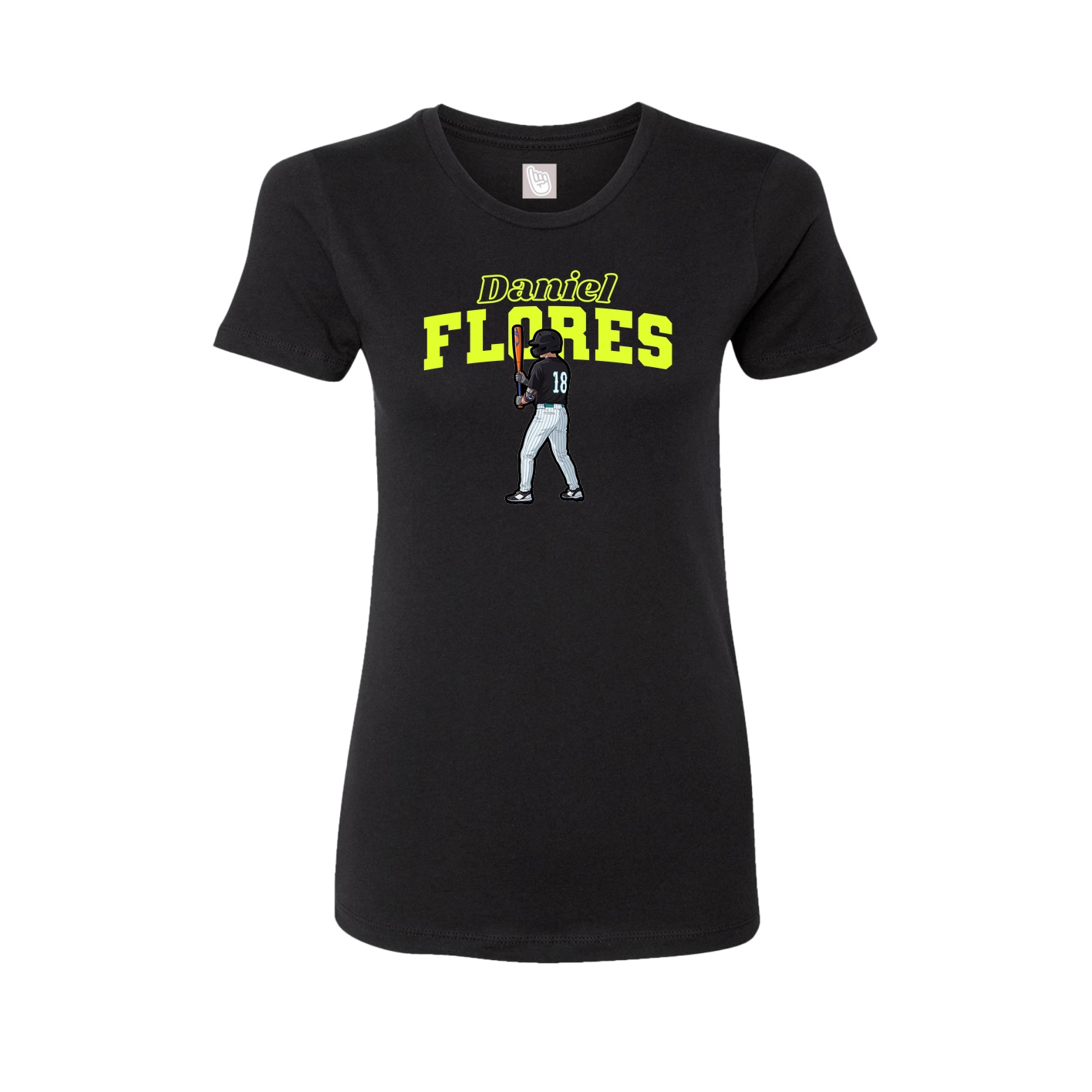 Fitted Women's Tee — Name Arch in Black