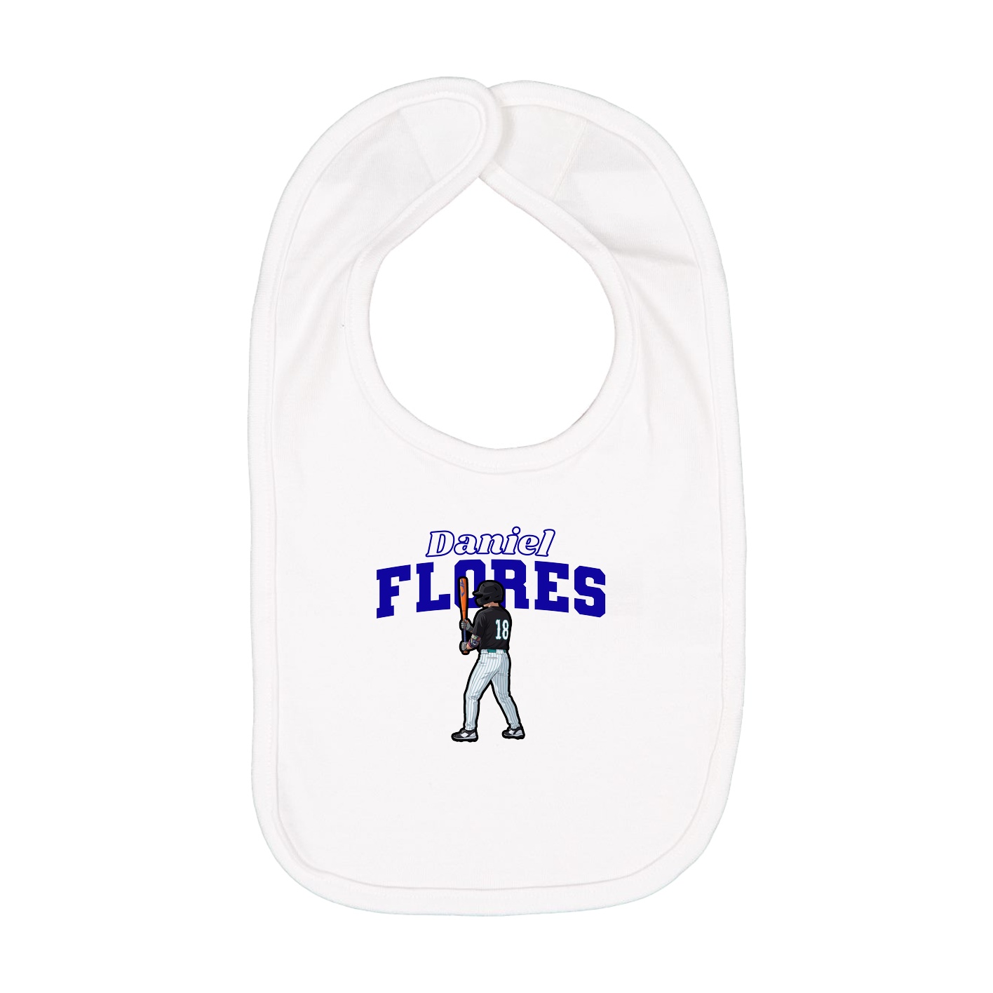 Infant Bib — Name Arch in White