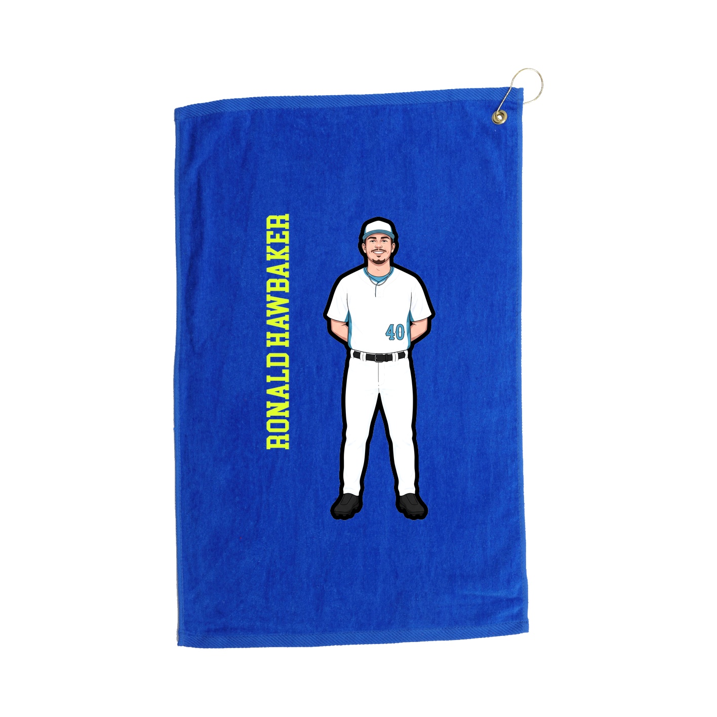 Golf Towel — Name Vertical in Royal