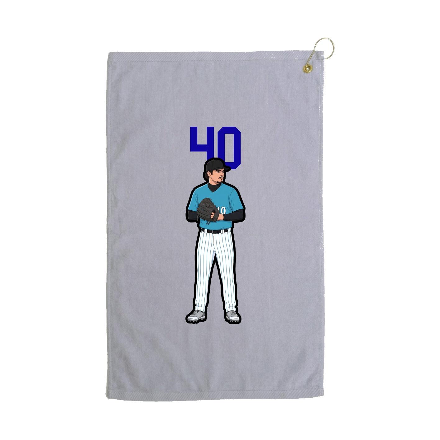 Golf Towel — Number Top in Grey