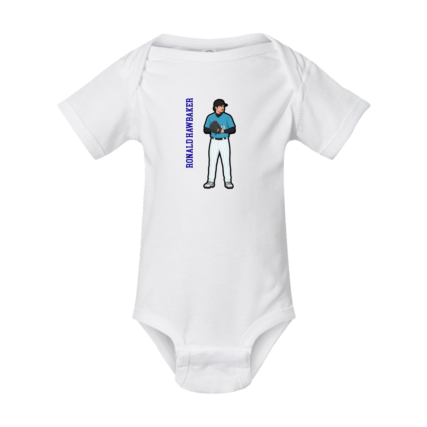 Baby Onesie — Name Vertical in White