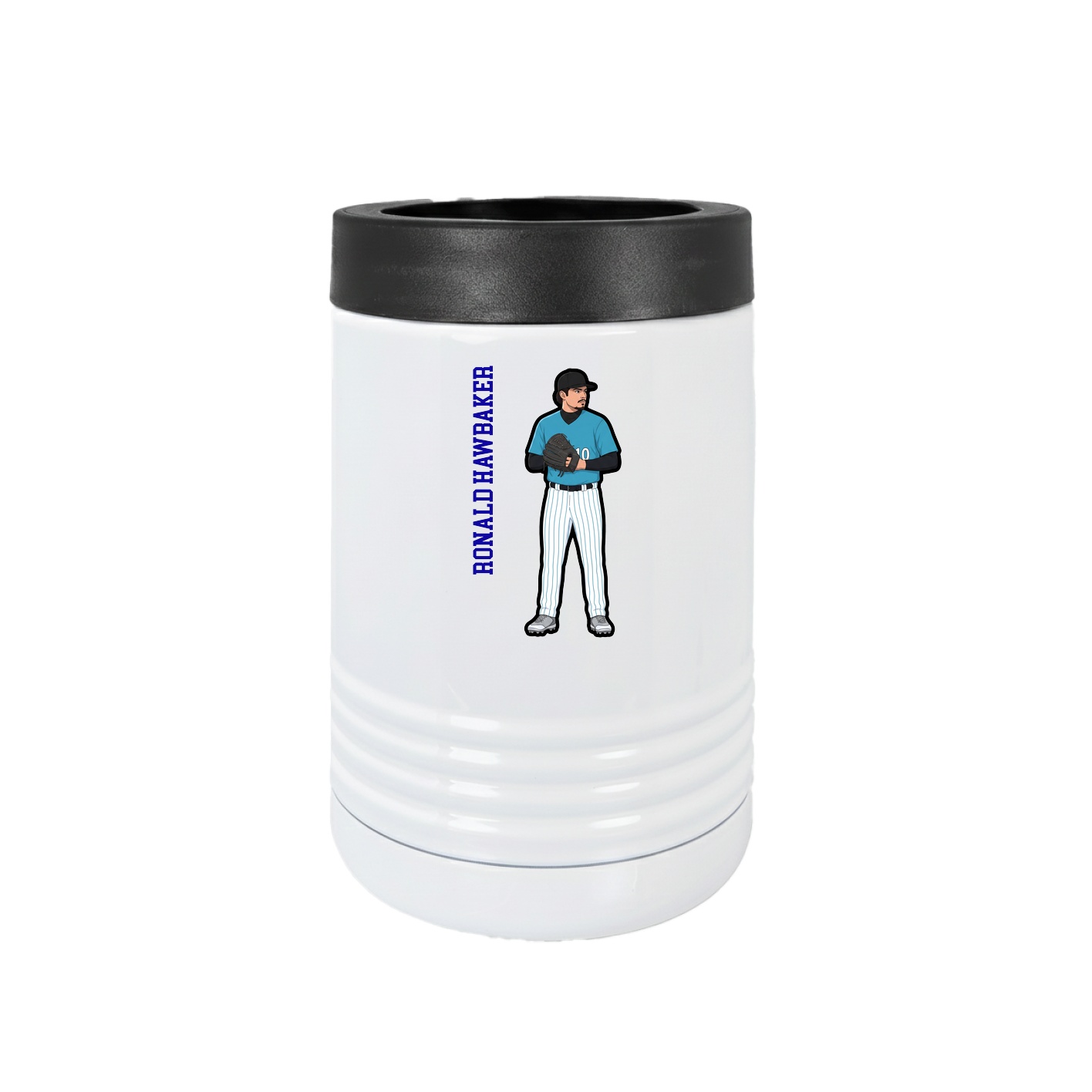 Beverage Holder — Name Vertical in White