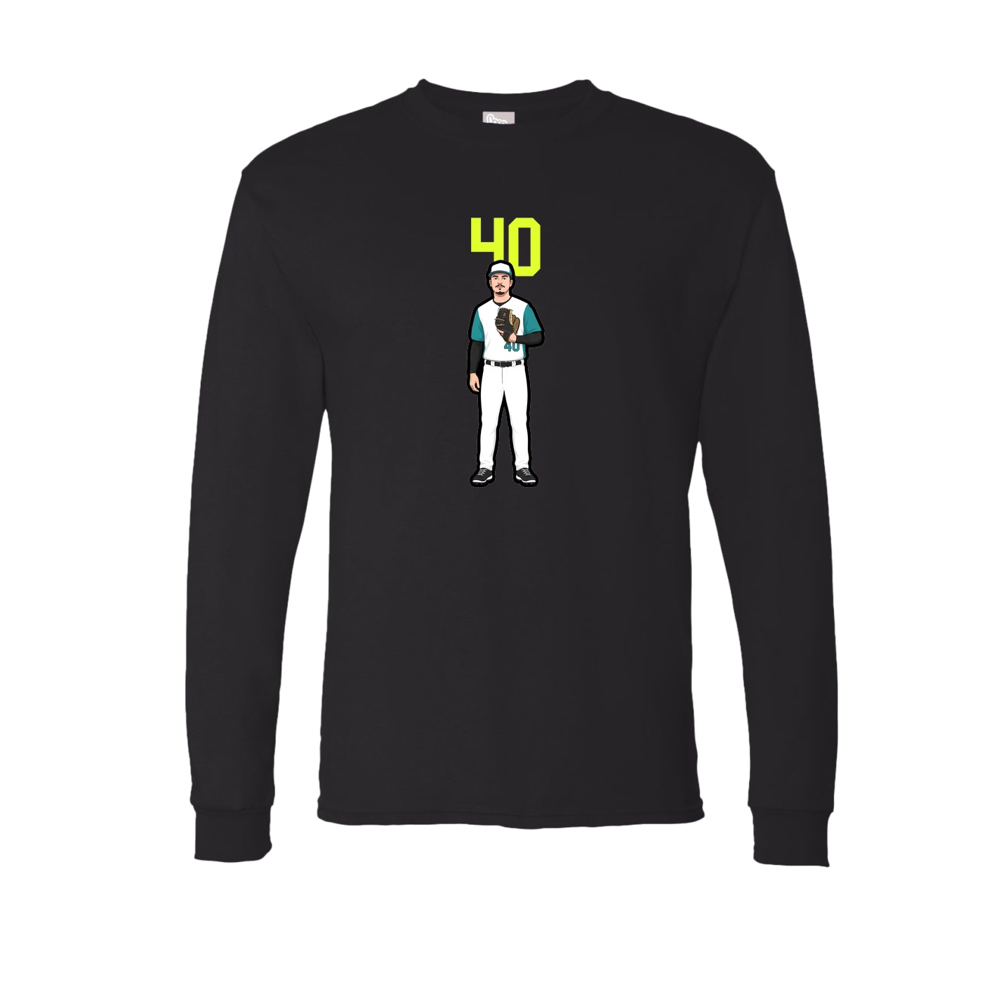 Long Sleeve Tee — Number Top in Black