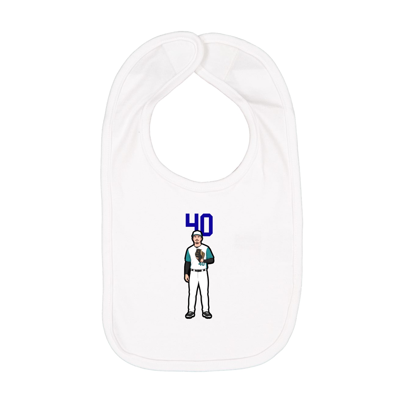 Infant Bib — Number Top in White
