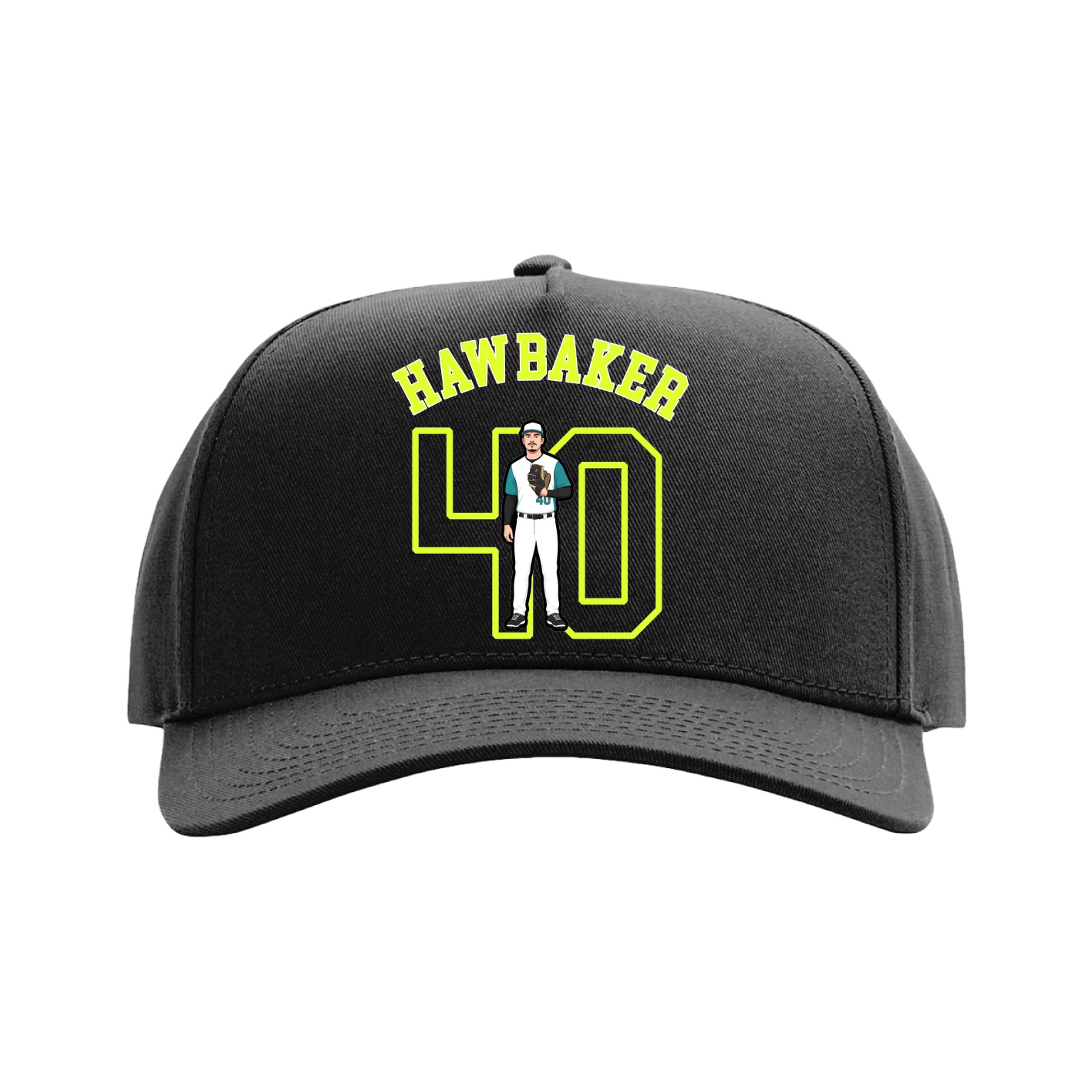 Full Fabric Five-Panel Champ Cap — Shirsey Arch in Black