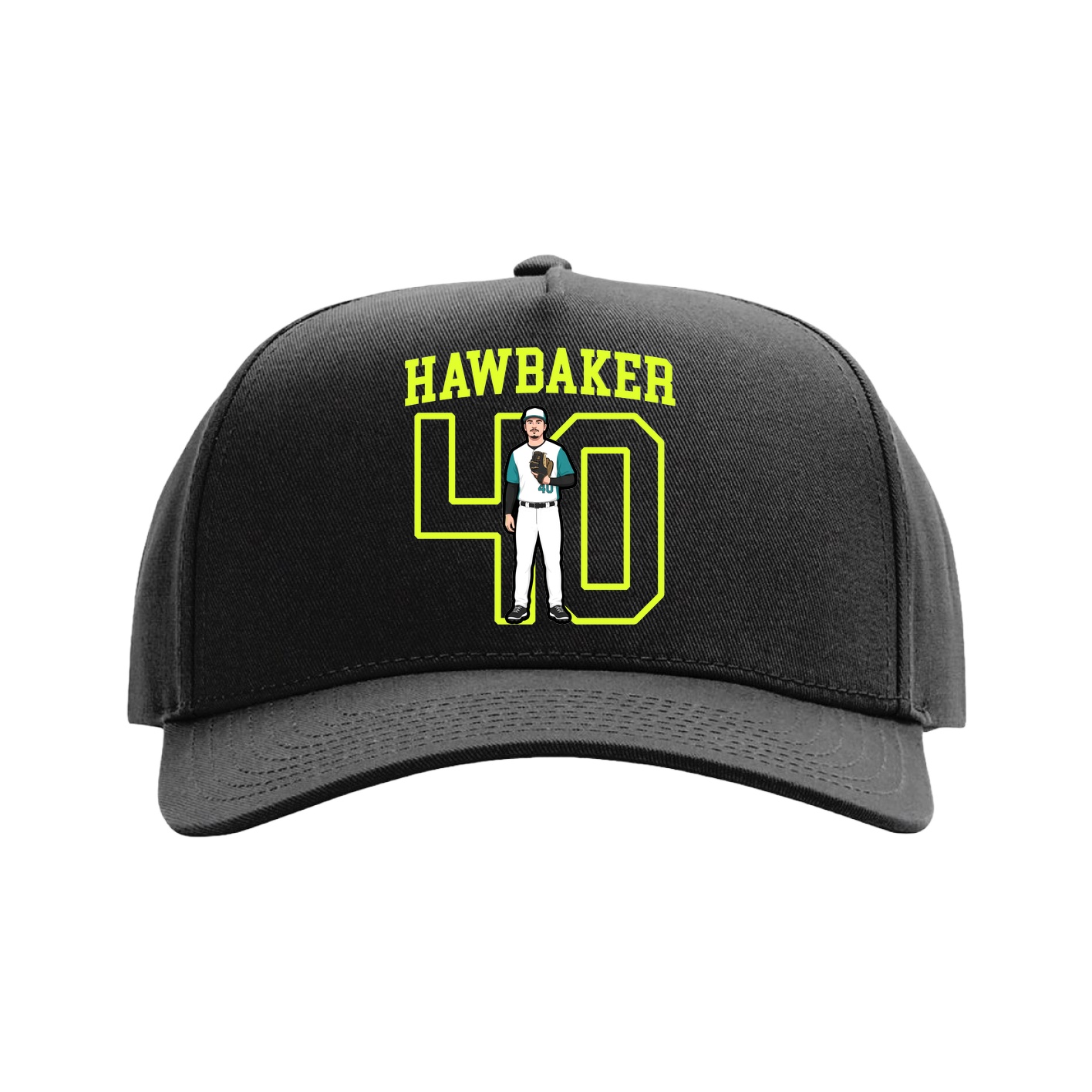 Full Fabric Five-Panel Champ Cap — Shirsey in Black