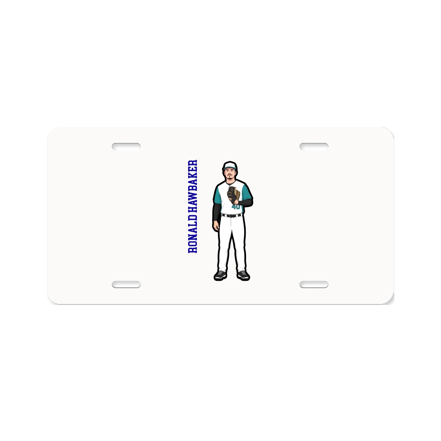 License Plate — Name Vertical in Classic