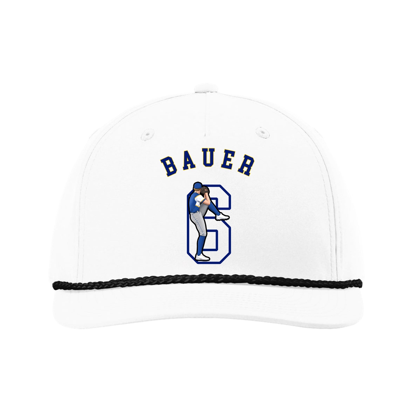 Five-Panel Classic Rope Cap — Shirsey Arch in White