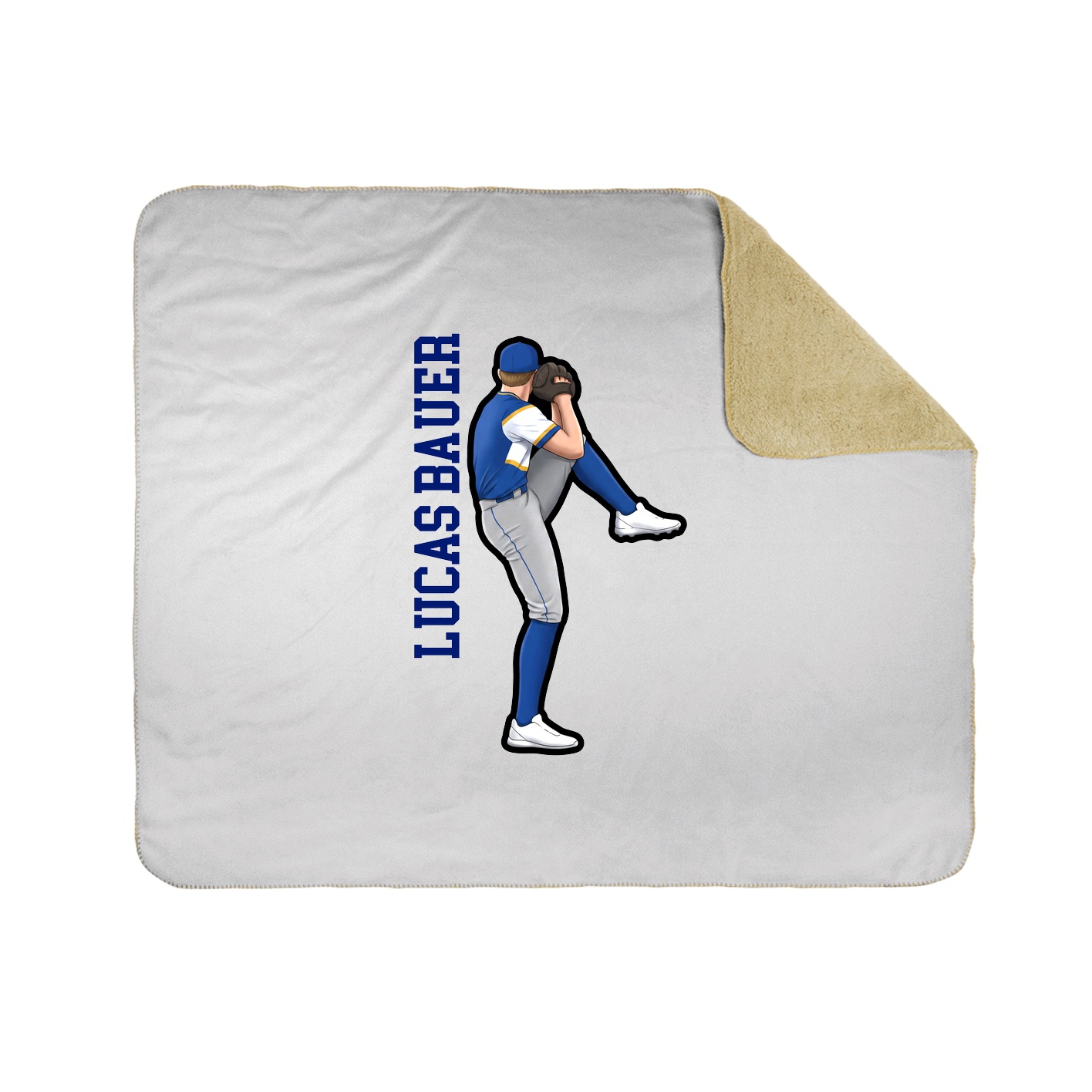 Throw Blanket — Name Vertical in White