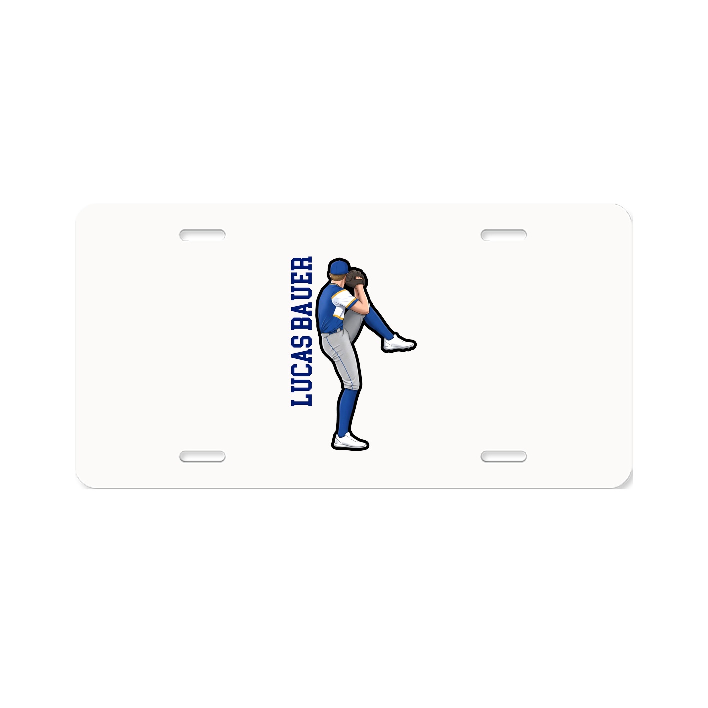 License Plate — Name Vertical in Classic