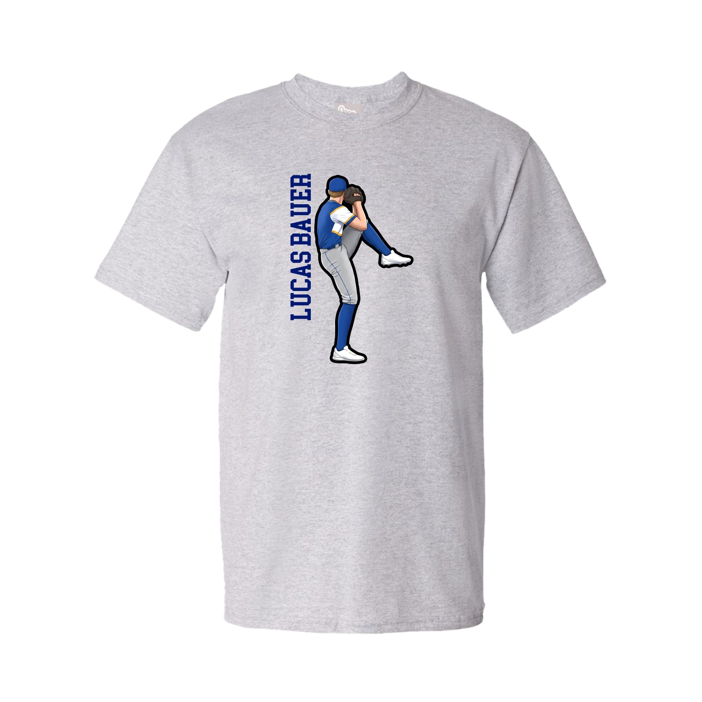 Youth Tee — Name Vertical in Grey