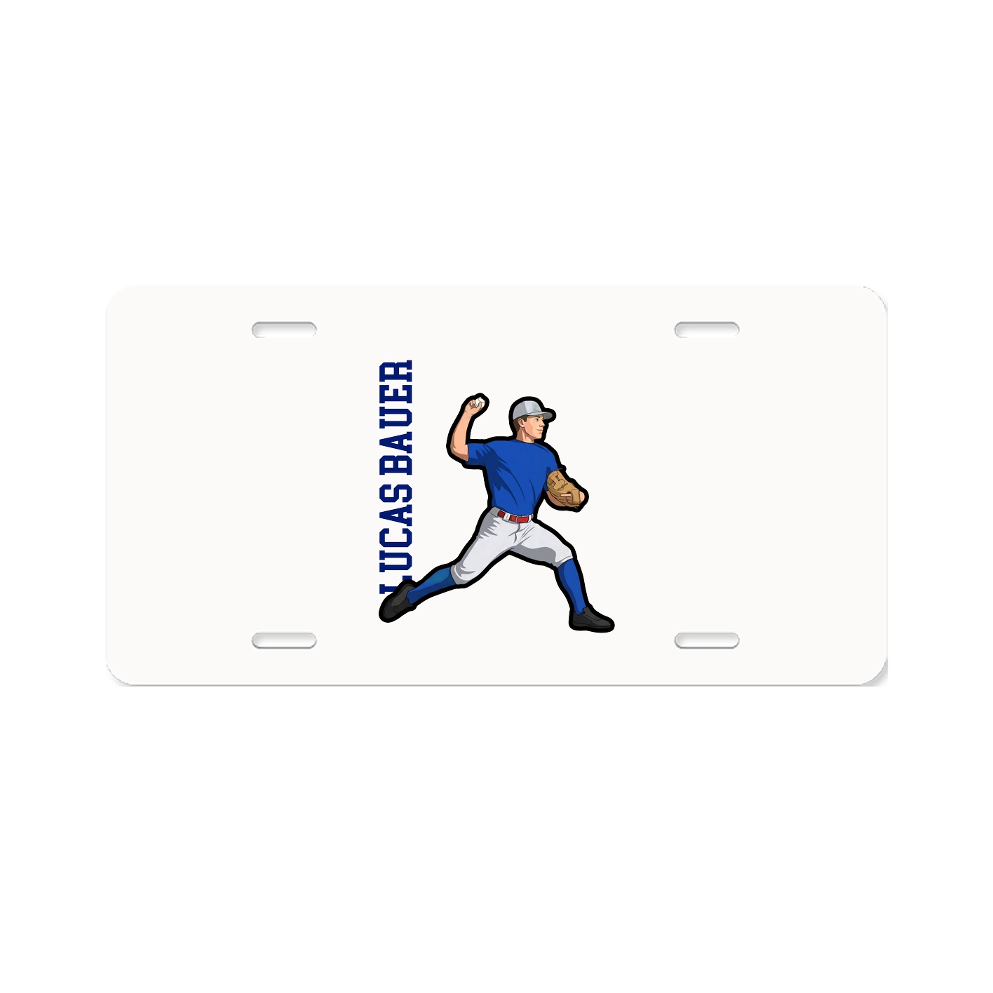 License Plate — Name Vertical in Classic
