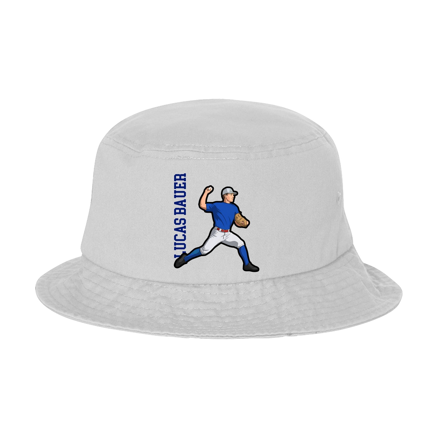 Bucket Cap — Name Vertical in White