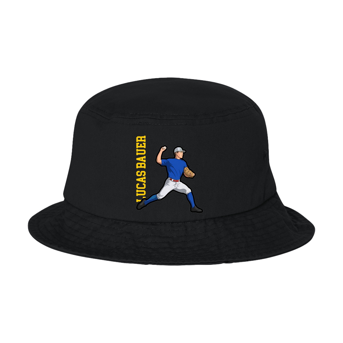 Bucket Cap — Name Vertical in Black