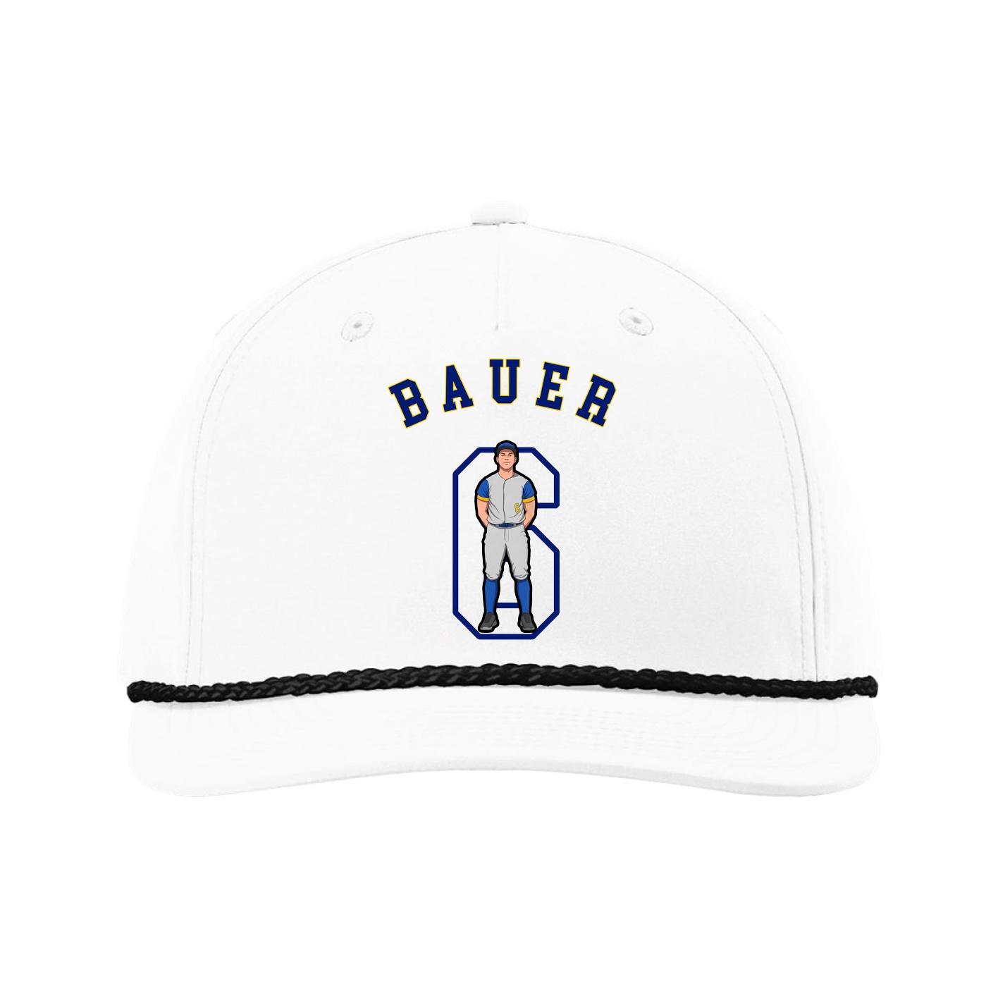 Five-Panel Classic Rope Cap — Shirsey Arch in White