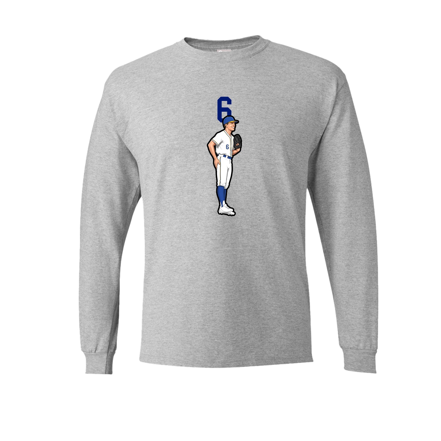 Long Sleeve Tee — Number Top in Grey