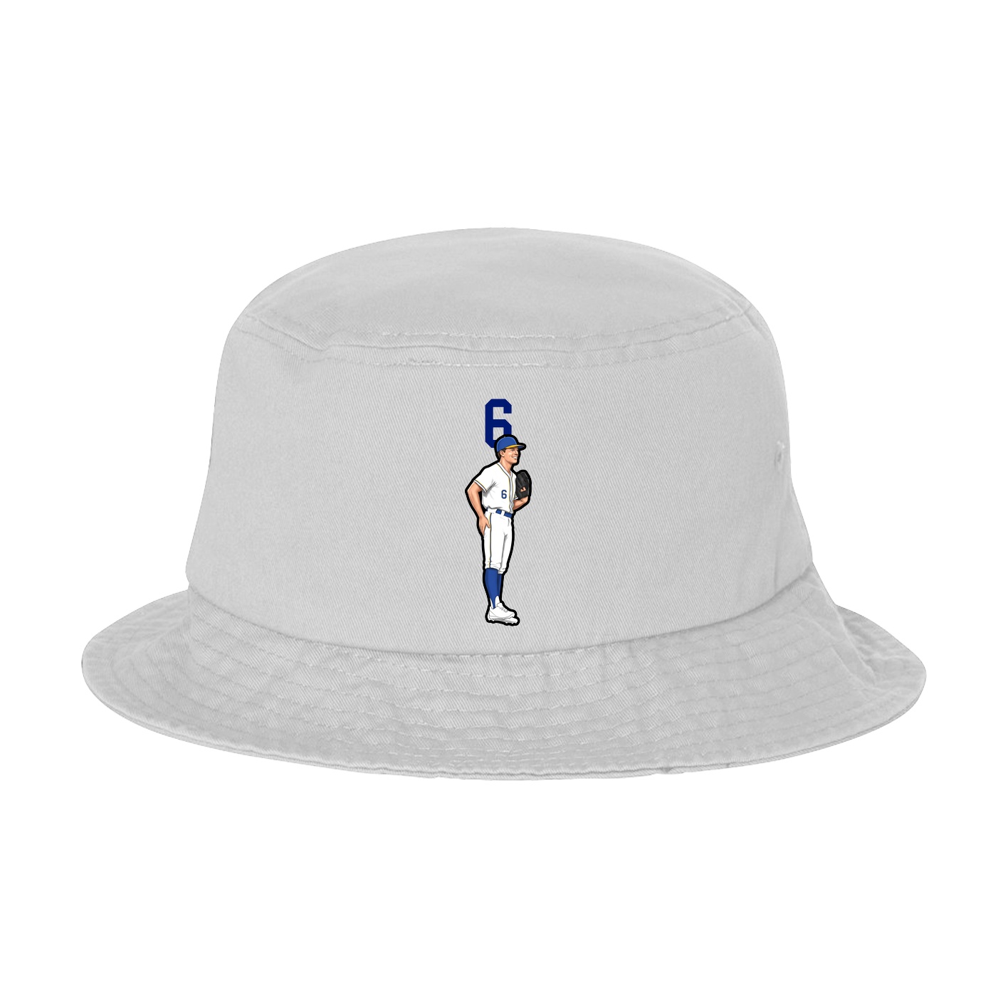 Bucket Cap — Number Top in White