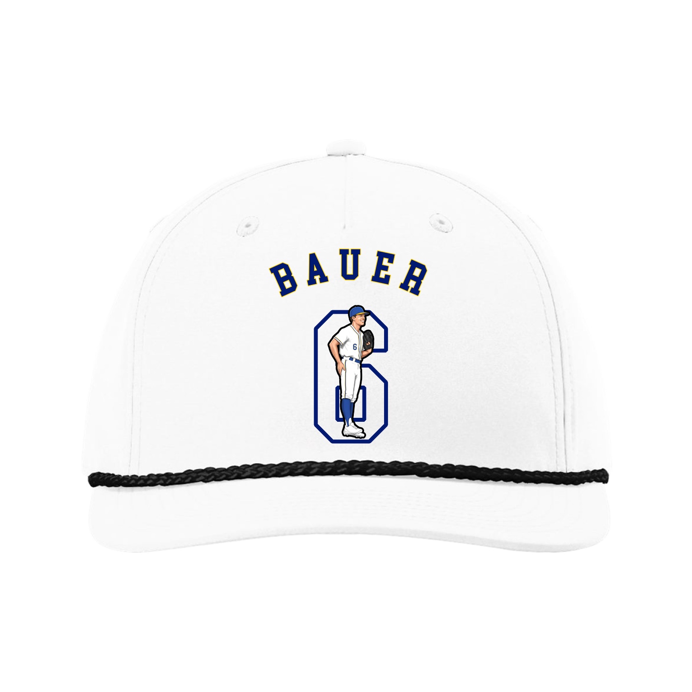Five-Panel Classic Rope Cap — Shirsey Arch in White