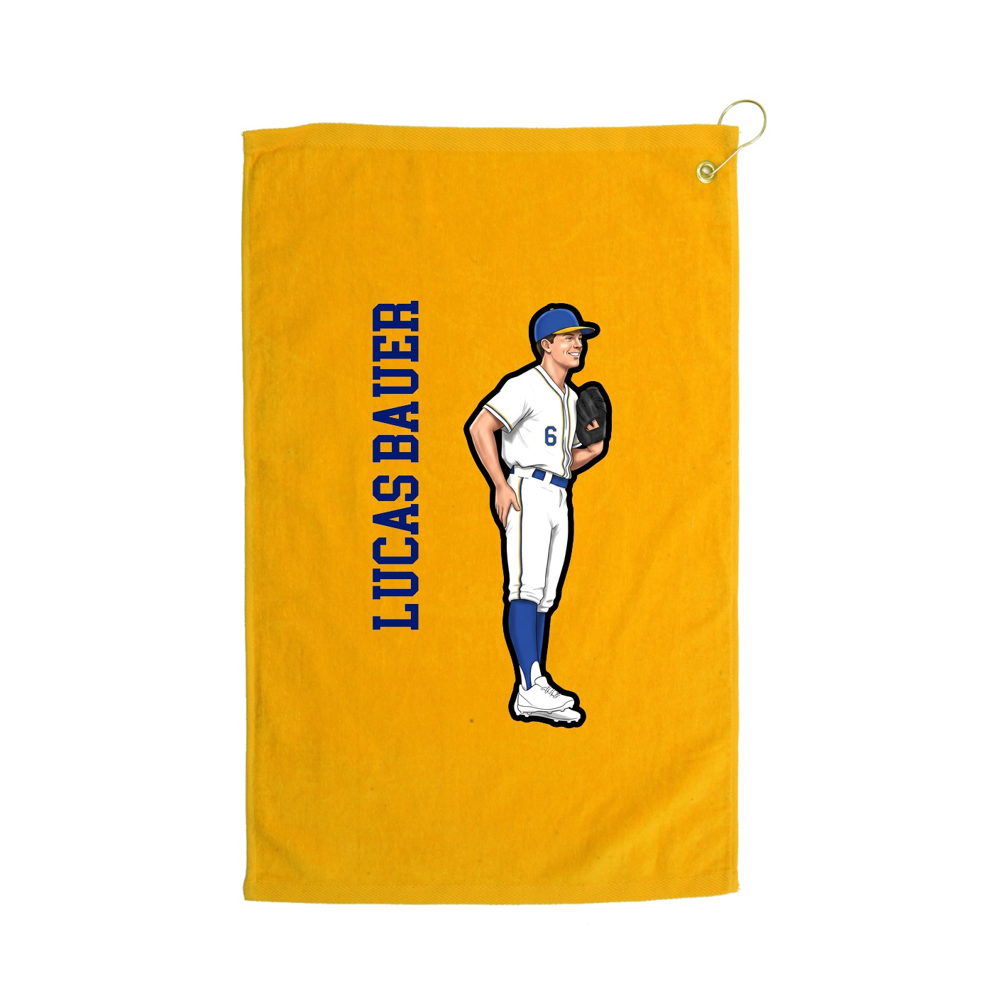 Golf Towel — Name Vertical in Gold