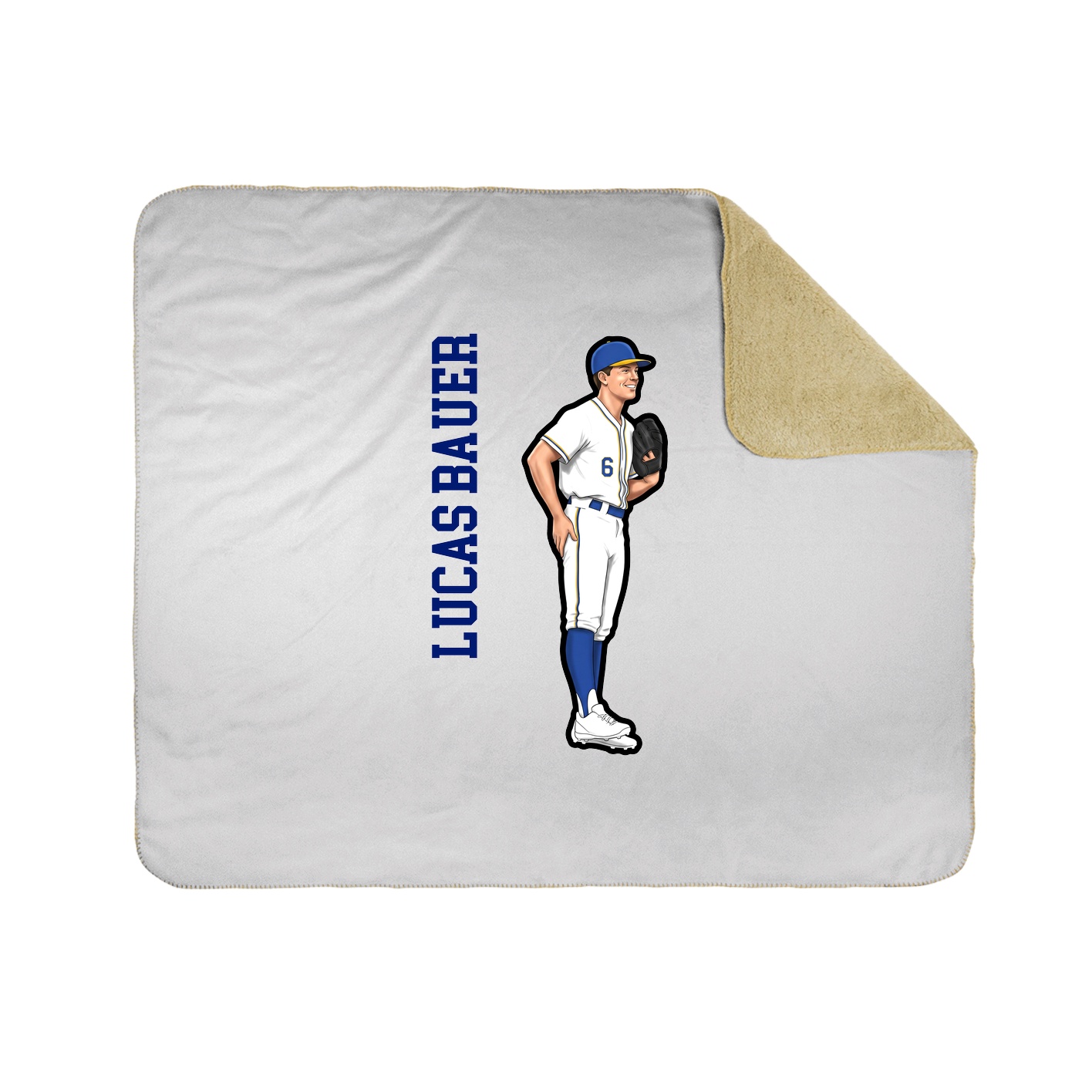 Throw Blanket — Name Vertical in White