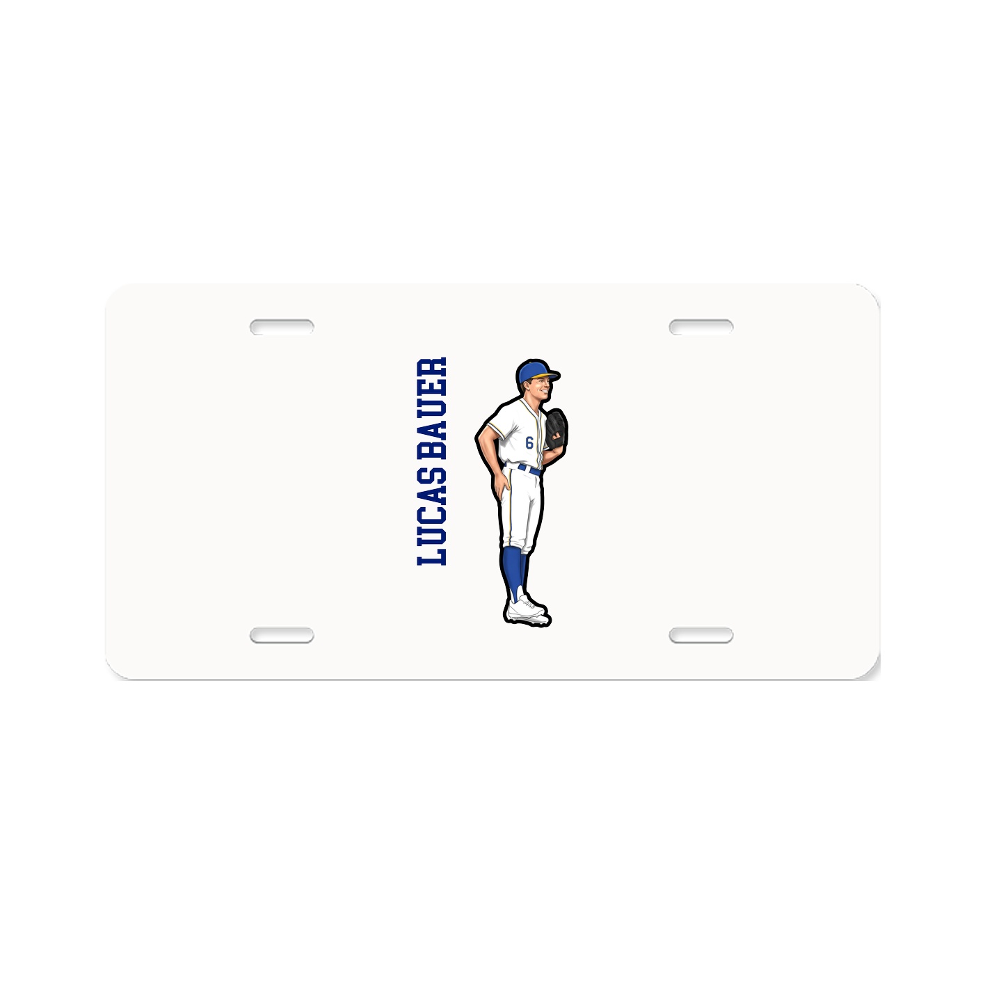 License Plate — Name Vertical in Classic