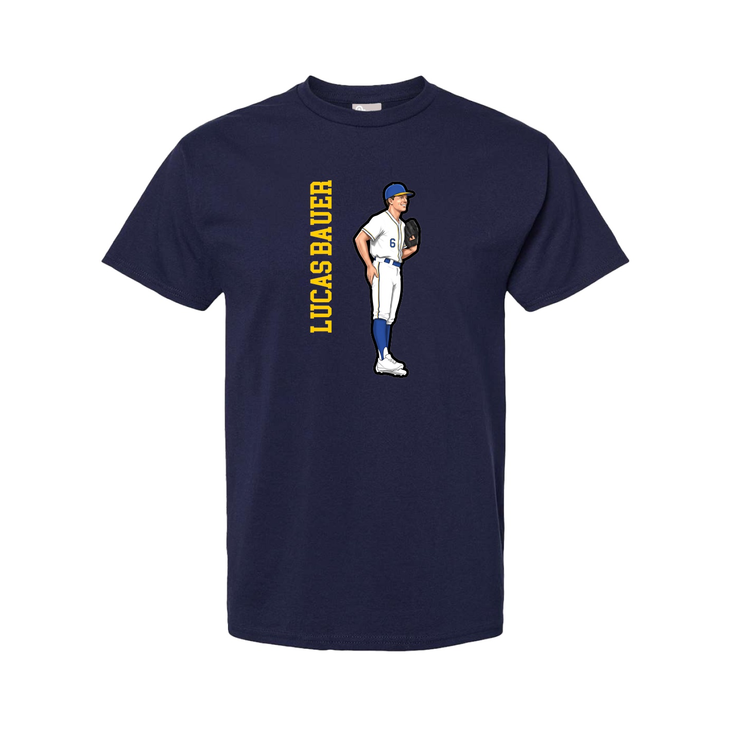 Tee — Name Vertical in Navy