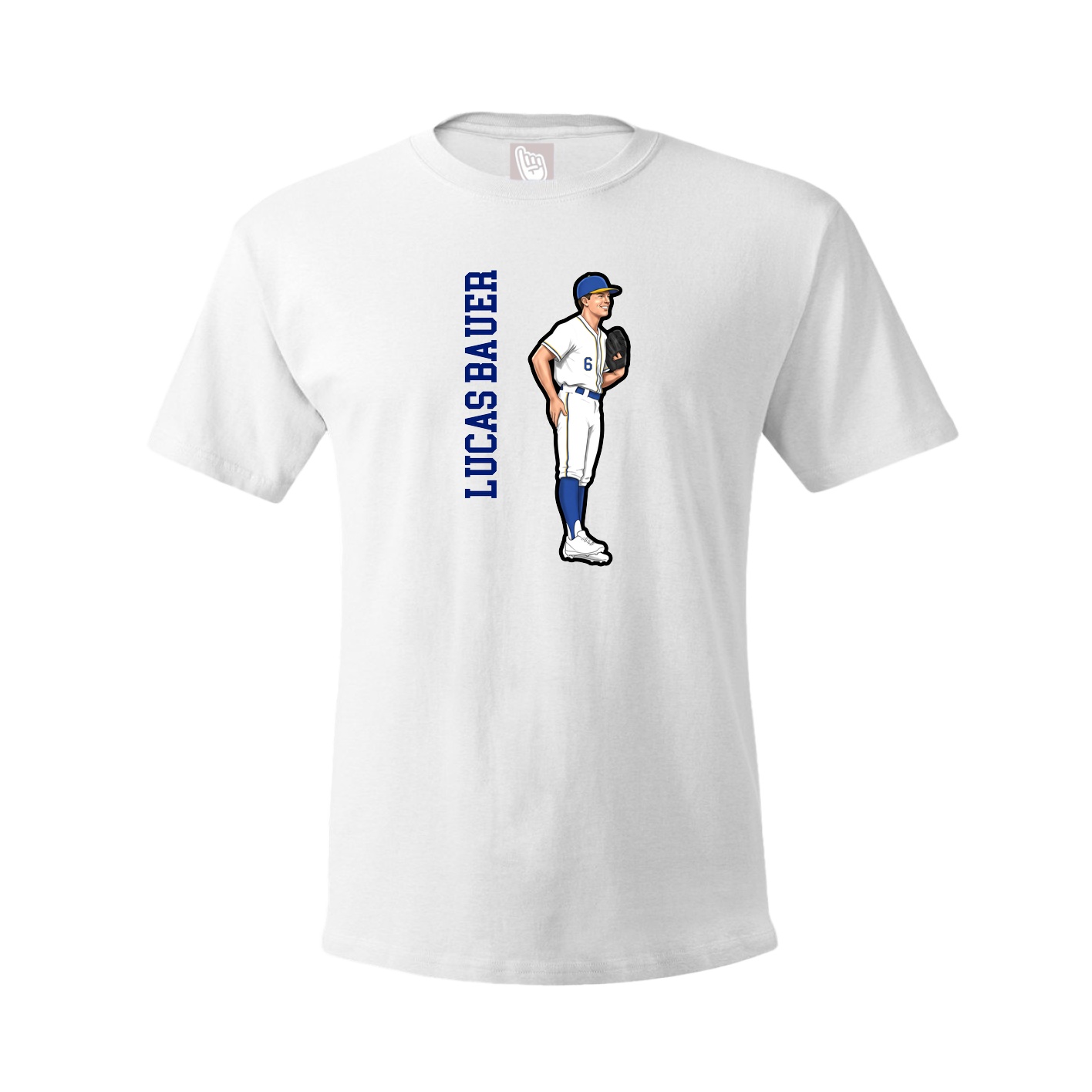 Youth Tee — Name Vertical in White
