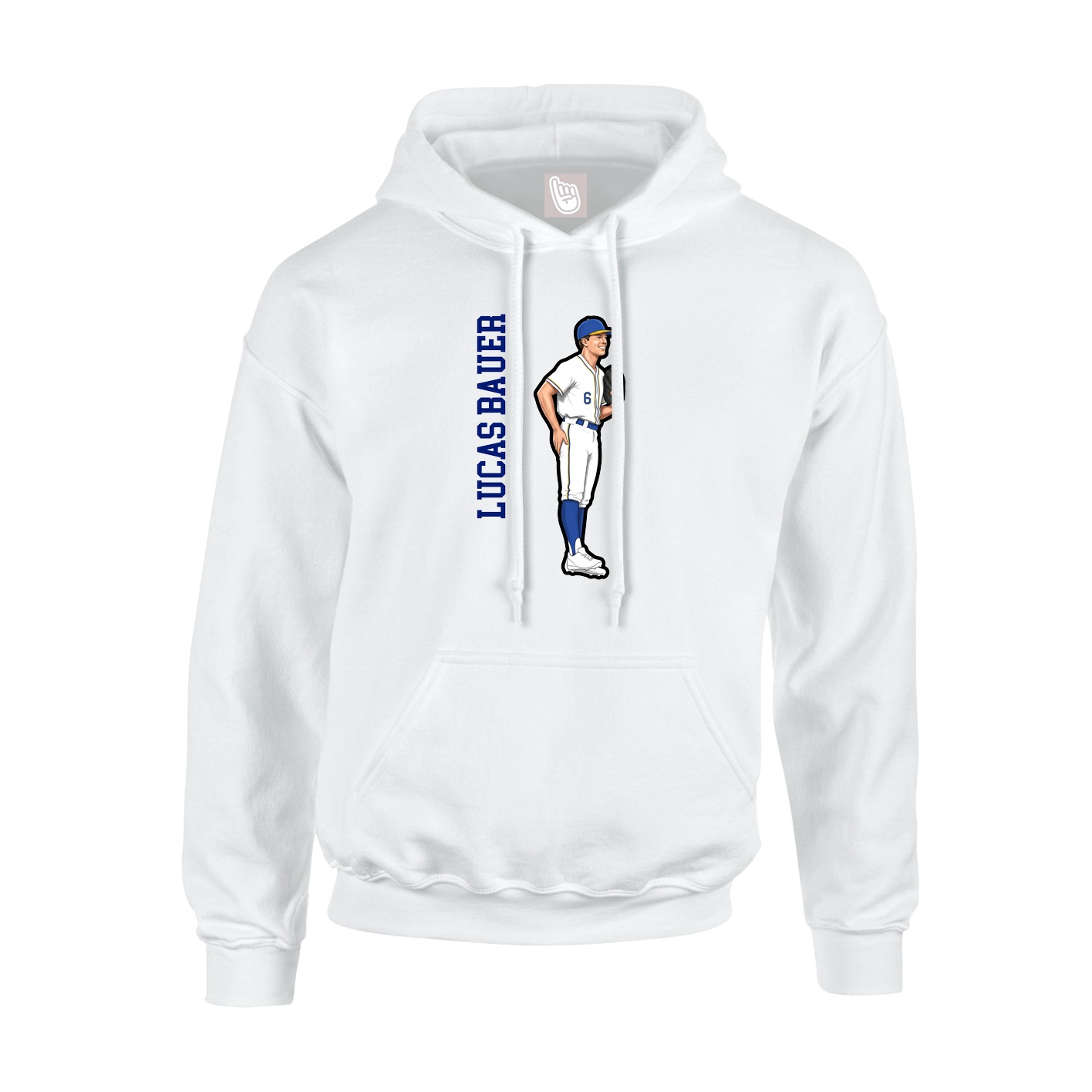 Youth Hoodie — Name Vertical in White