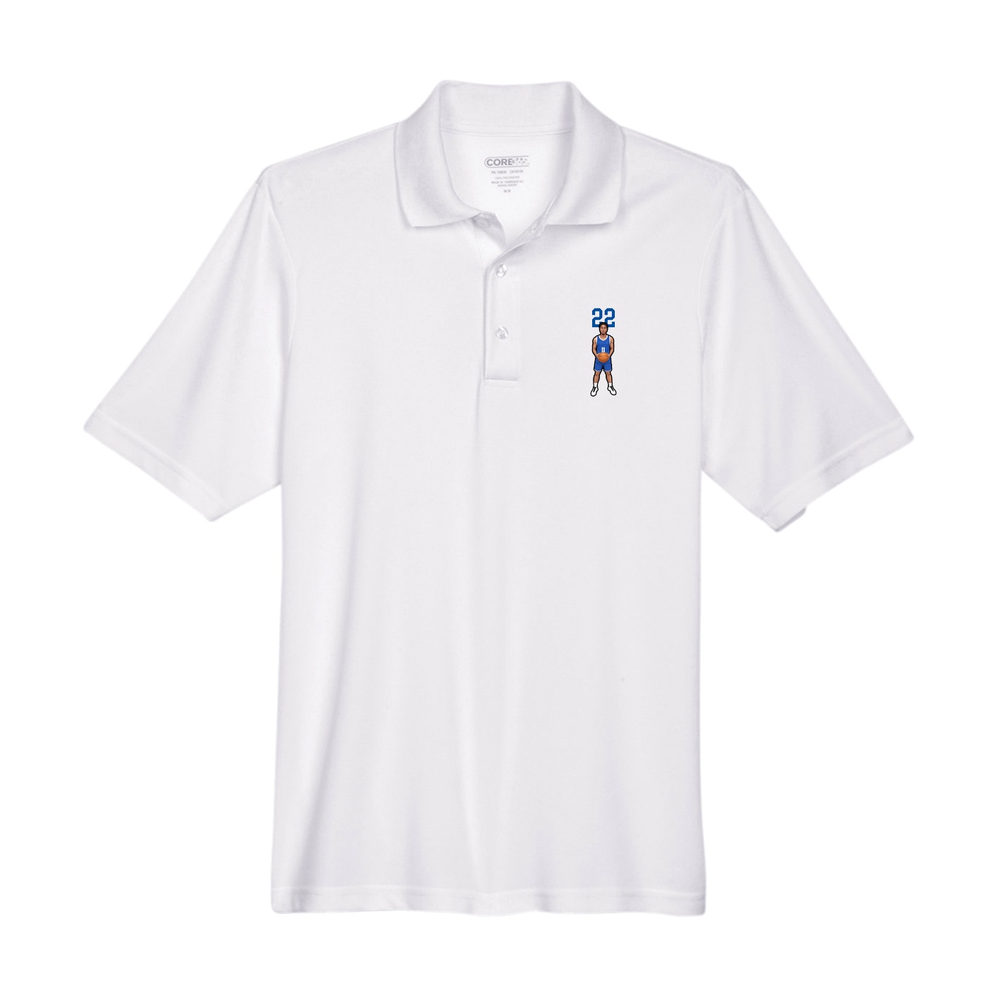 Performance Polo — Number Top in White