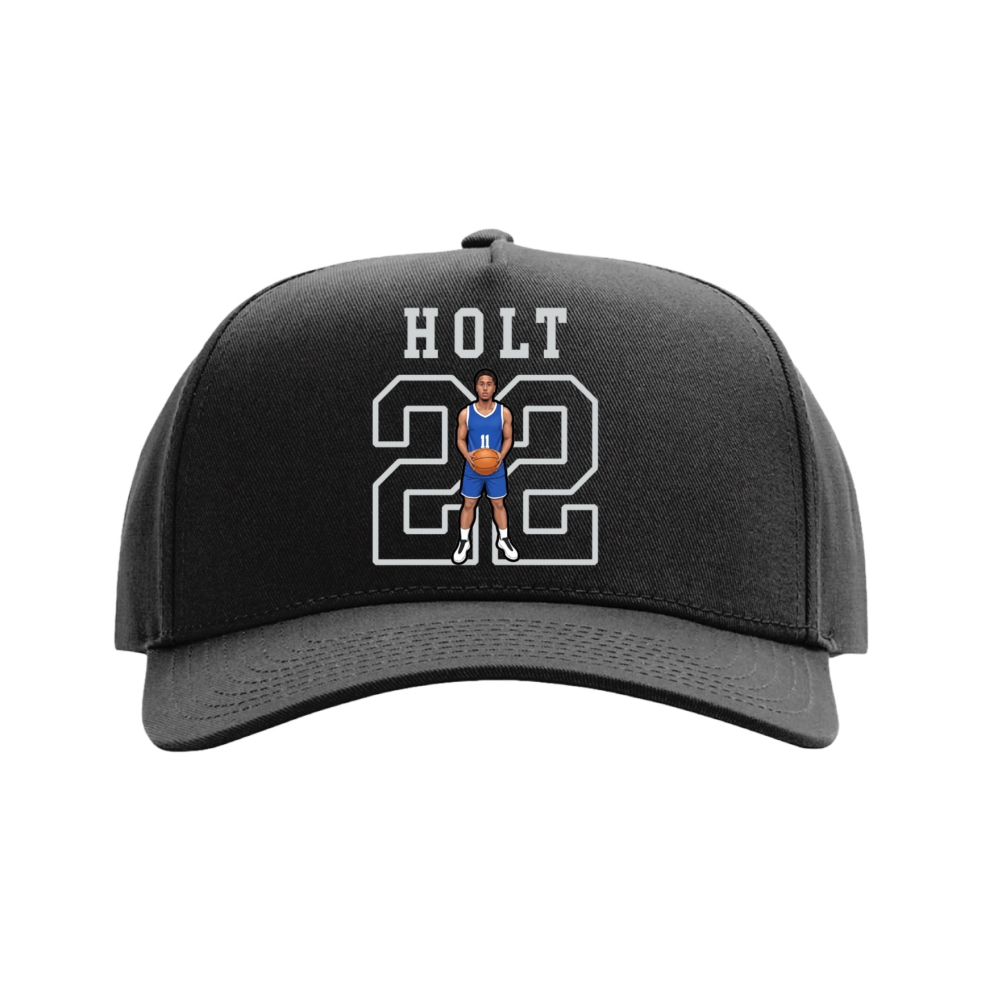 Full Fabric Five-Panel Champ Cap — Shirsey in Black