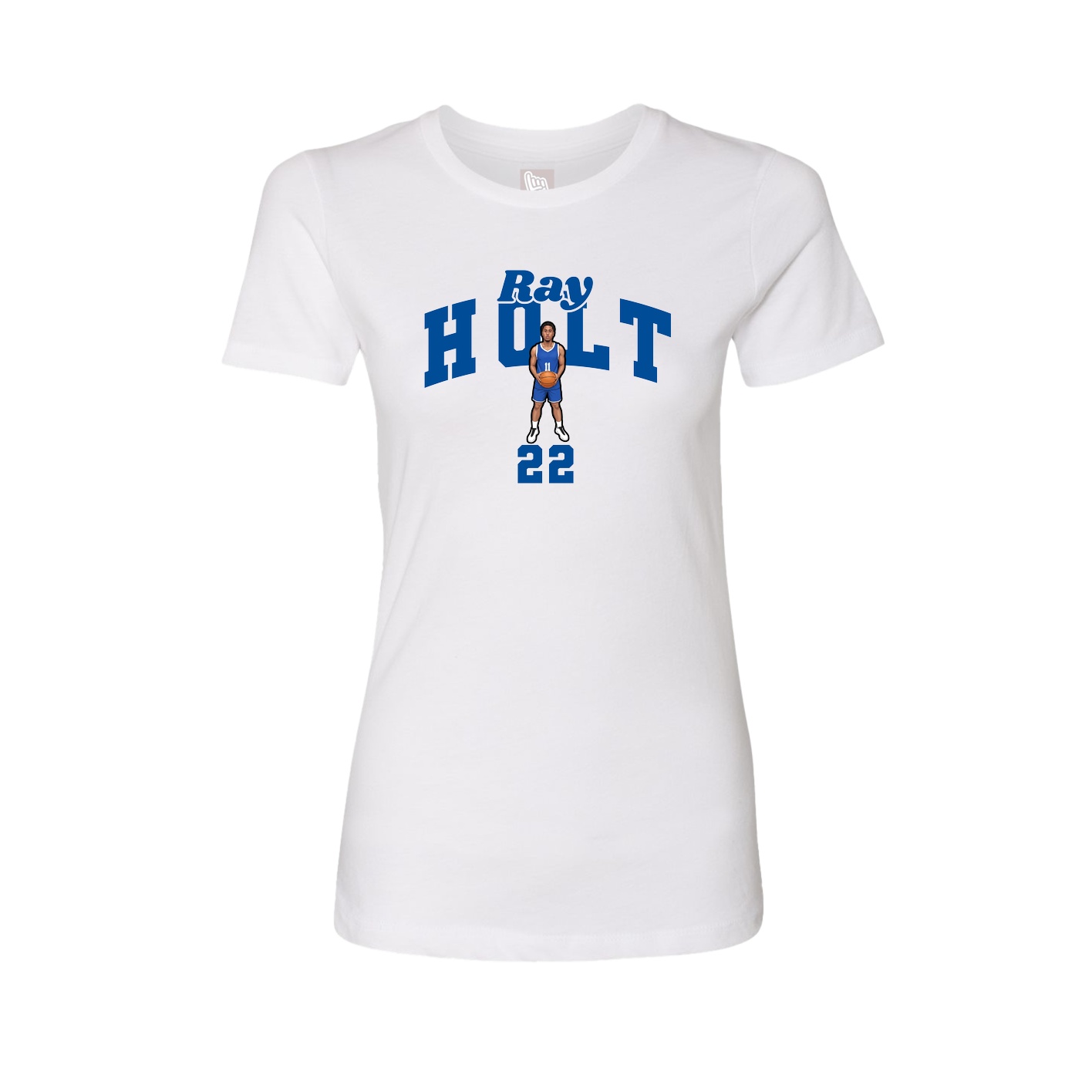 Fitted Women's Tee — Signature Arch in White