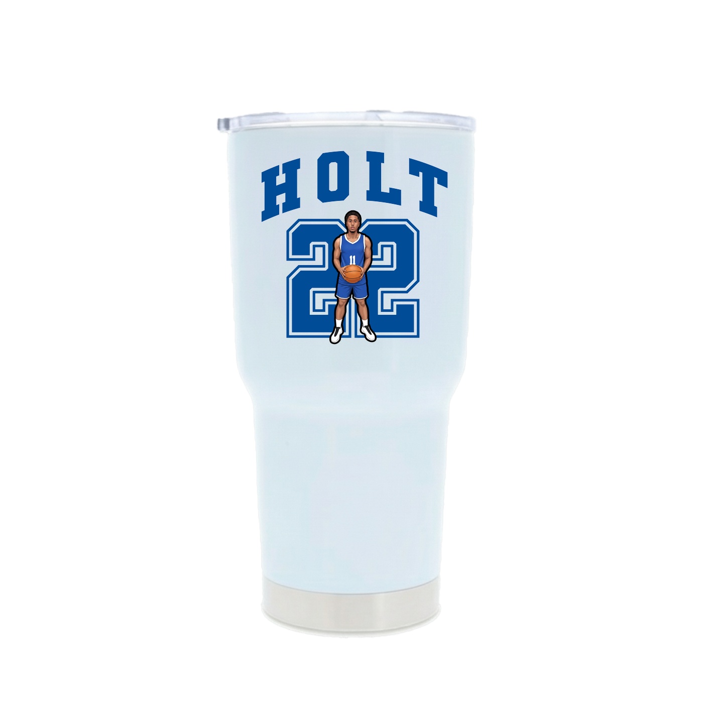 30oz Stainless Steel Tumbler — Number in White