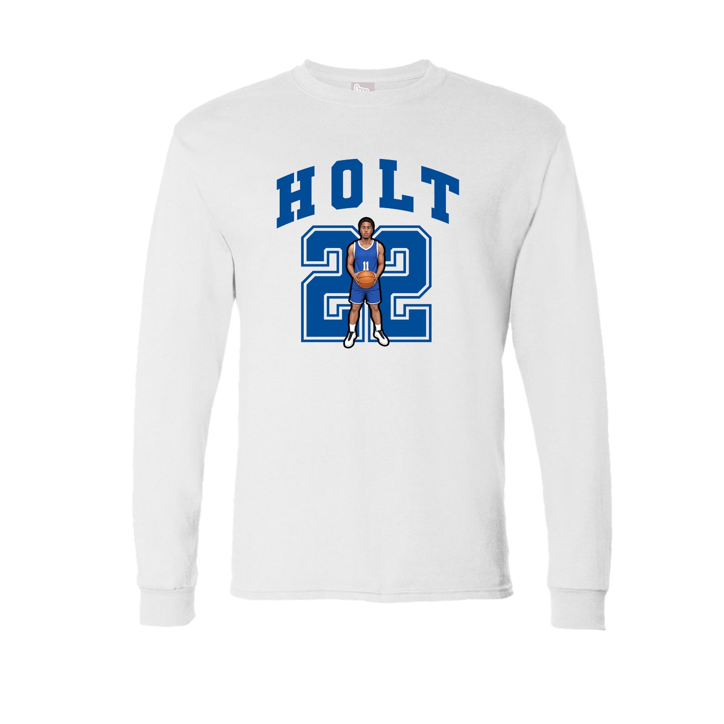 Long Sleeve Tee — Number in White