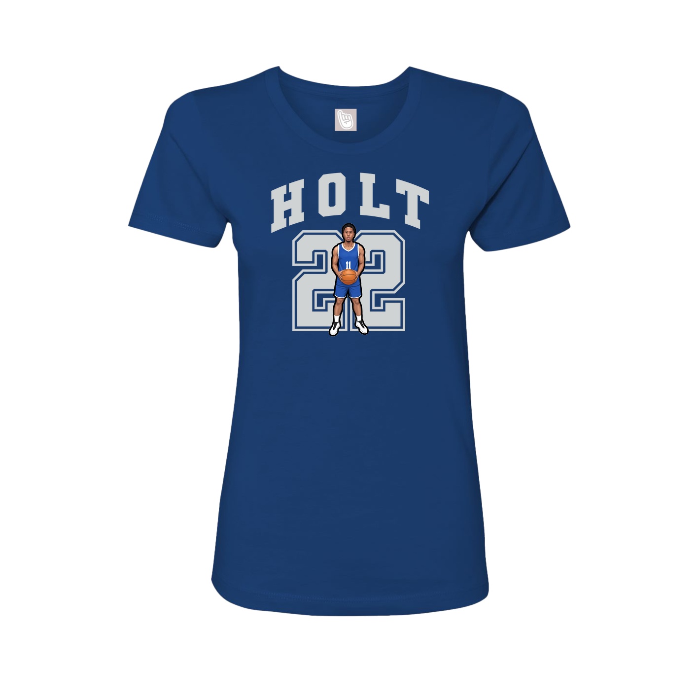 Fitted Women's Tee — Number in Royal