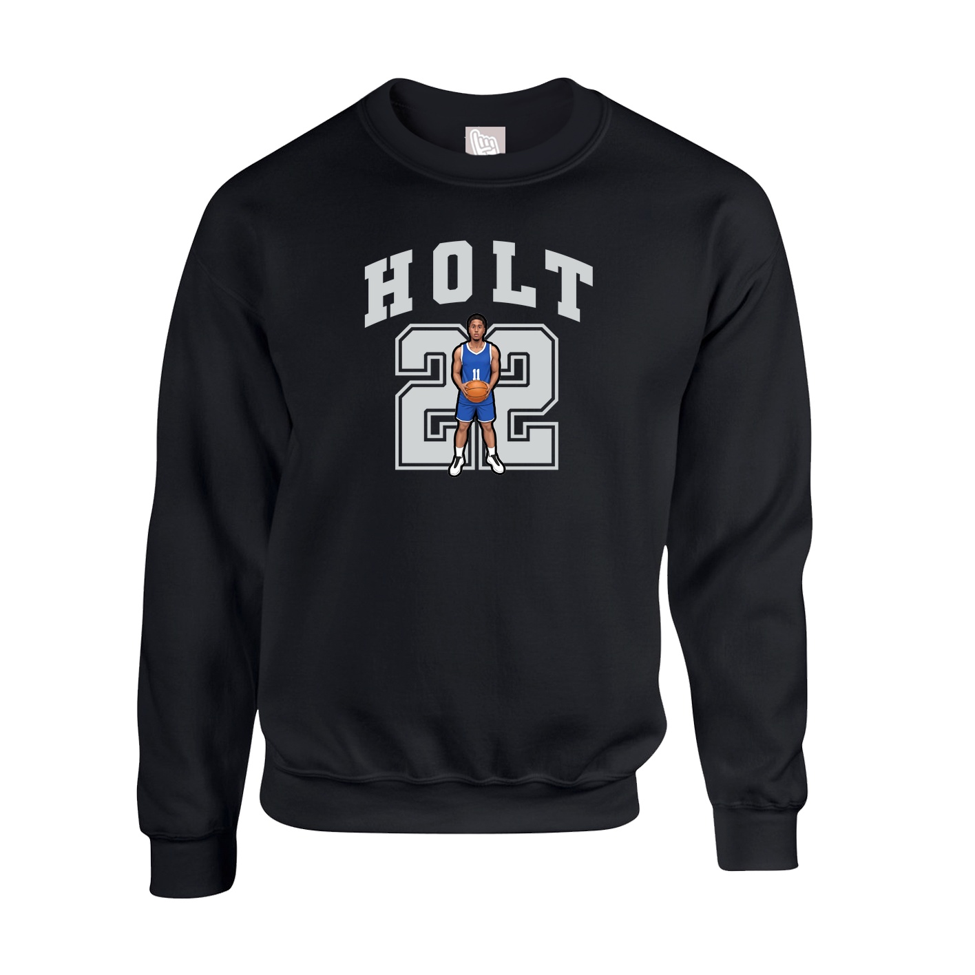 Fleece Crew — Number in Black