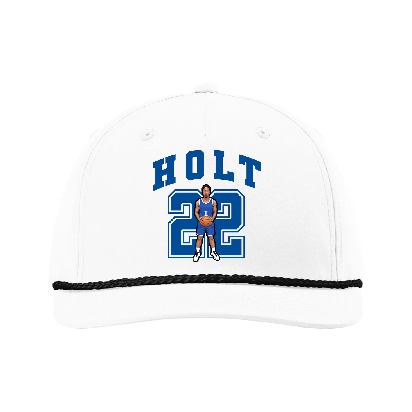 Five-Panel Classic Rope Cap — Number in White
