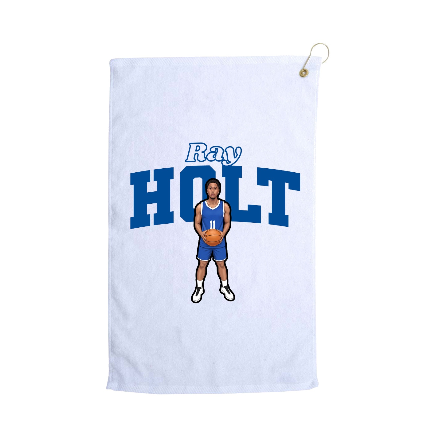 Golf Towel — Name Arch in White