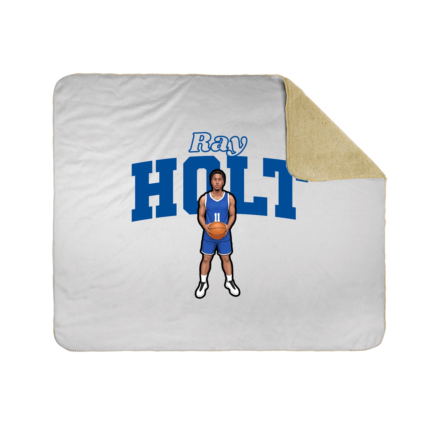 Throw Blanket — Name Arch in White
