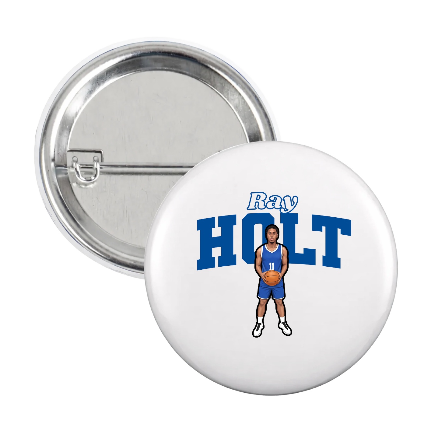 Game Day Button — Name Arch in White