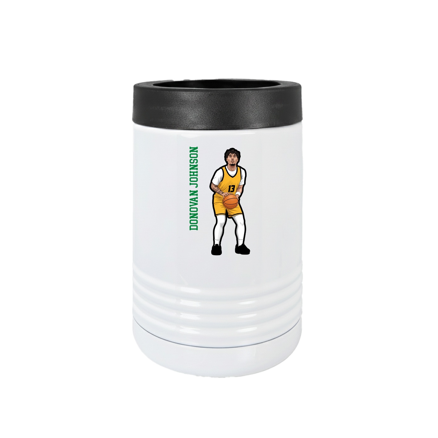 Beverage Holder — Name Vertical in White